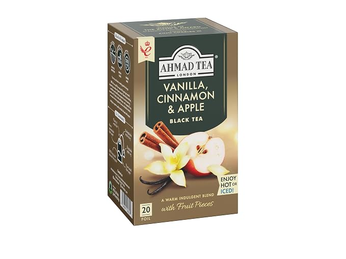Ahmad Tea Vanilla, Cinnamon, Apple 20 Count (Pack of 6)