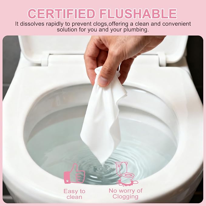 twoworld 60 Feminine Wipes Flushable Travel Individually Wrapped | Travel Wipes for Women,Feminine Care Wet Wipes Travel Size Vaginal Wipes for Adult,Girl and Homeless(Lemon,Cucumber,Lavender)