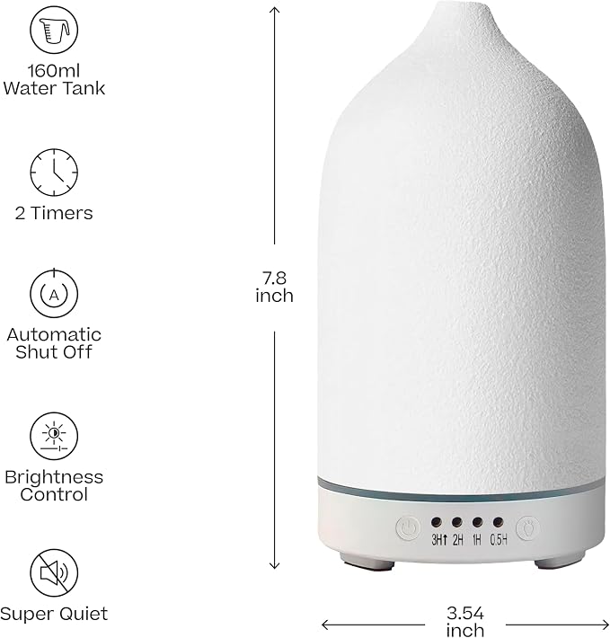 Doctor Aromas Ultrasonic Aromatherapy Essential Oil Lava Stone Diffuser & 1 Scent (1 OZ) 30Ml - Super Quiet, Waterless Auto-Off Function for Fresh Air in Home Office Room (Hope)