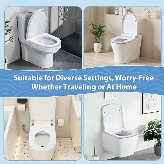 Disposable Toilet Seat Covers,1000PCS. Waterproof Non-Woven Fabric, Individually Wrapped, Portable for Travel, Hotel, Hospital, Public Toilet (White)