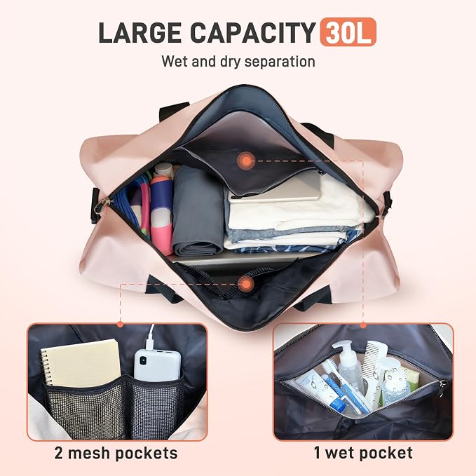 Yoga Mat Bag, Gym Workout Bag with Water Bottle Pocket, Pilates Bag for Women with Wet & Dry Pocket, Yoga Bags and Carriers Fits All Your Stuff, Yoga Tote Bag for Sports Travel Office
