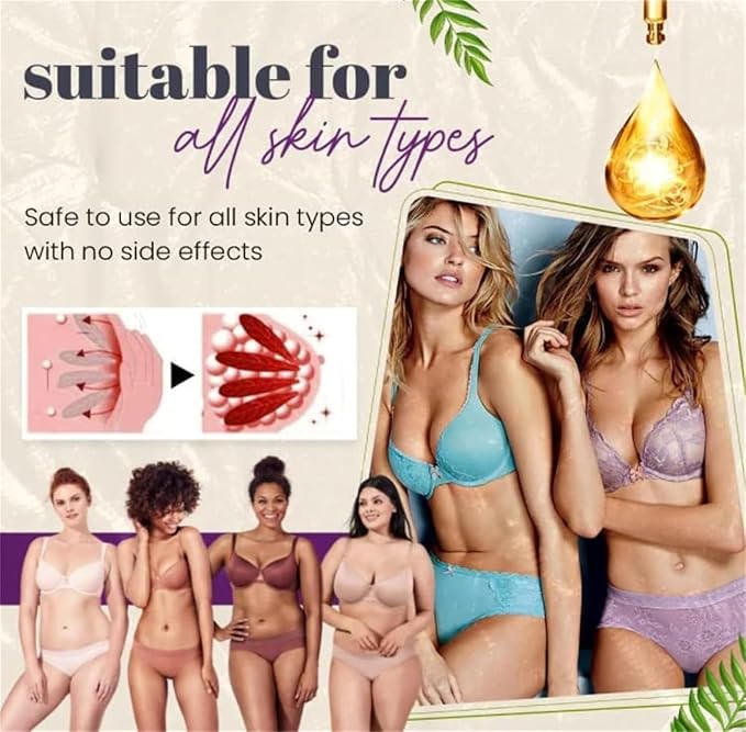 Generic Bust Firming Natural Essence Oil, Natural Breast Enhancement Oil, Breast Enhancement Cream Fast Growth, Natural Curves Breast Enhancement, Plumping Enlargement Nourishing Massage Oil (2Pcs)