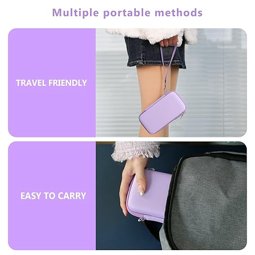 Supmay Carrying Case Compatible with WELLST·G/ for GuaiyeyeAP Handheld Game for Kids -Preloaded 220 Retro Video Games, Portable Gaming Player Storage Holder Travel Bag with Mesh Pocket, Purple