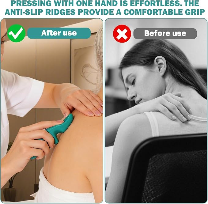 Thumb Saver Massage Tool,Massage Tools,Manual Trigger Point Massage Tool and Thumb Saver for Deep Tissue, 3-in-1 Massage Set with Ergonomic Knobs, Muscle Recovery, Stress Relief & Back Pain