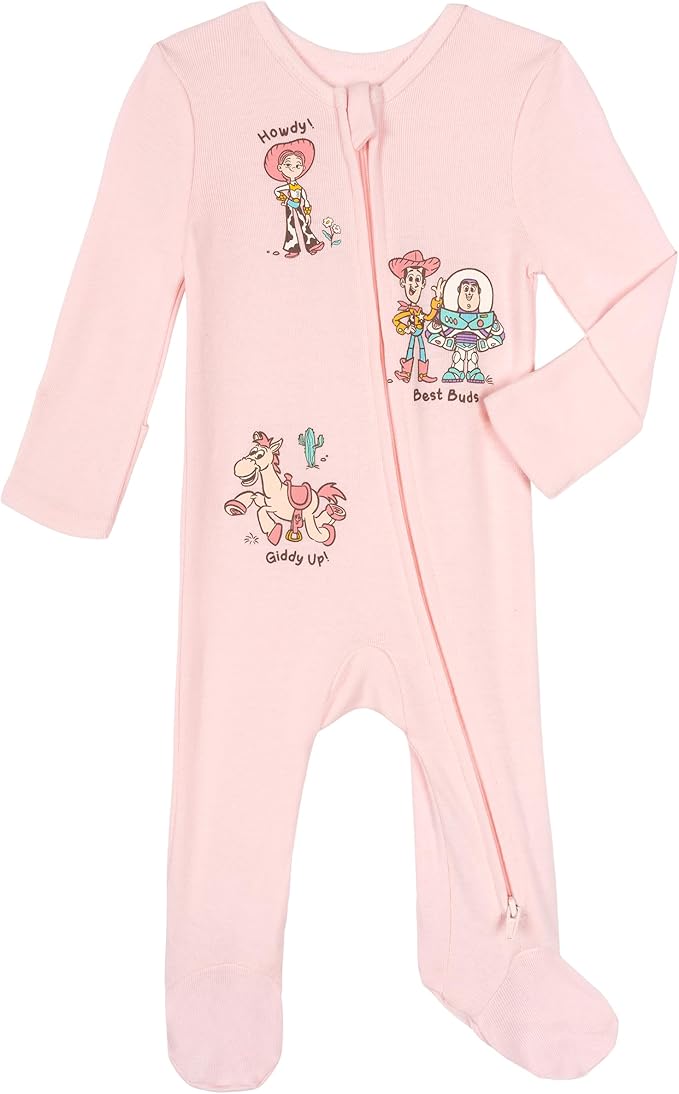 Disney Baby Girls 2 Pack Zip Up Sleep N' Plays Newborn to Infant Sizes (Newborn - 24 Months)