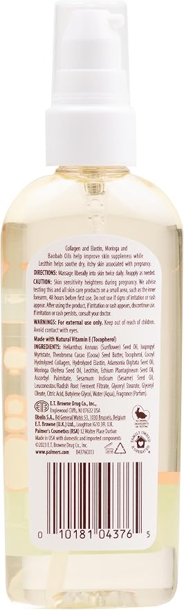 Palmer's Cocoa Butter Formula Massage Oil for Stretch Marks and Pregnancy Skincare, 3.4 Ounces (Pack of 6)