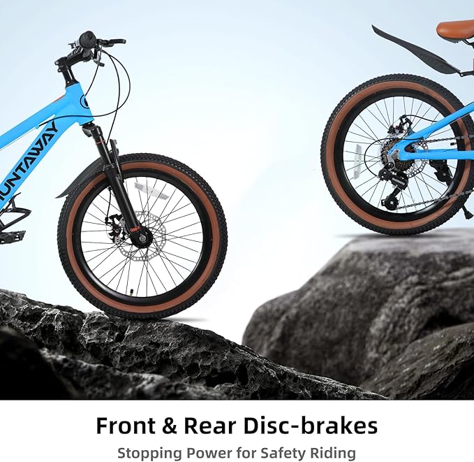 KEANO Huntaway 20 24 Inch Kids Bike for Boys & Girls Ages 7-12 Years Hardtail Mountain Bike for Kids with Aluminum Frame and 7-Speed Drivetrain Children Bicycle