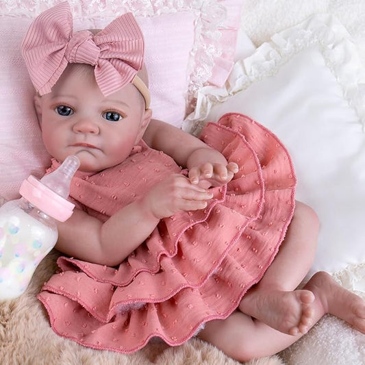 Aori Reborn Baby Dolls Lifelike - Realistic Life-Size 20 Inches Newborn Baby Doll Girls with Poseable Limbs and Feeding Kit Included, Nice Gift for Kids 3+