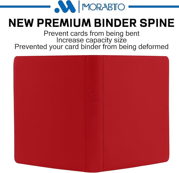 Top Loader Binder, Holds 640 Top Loaders,16 Pocket Top Loader Binders for 3" x 4" Rigid Cards,Top Loader Card Binder for Hard Plastic Top Loaders- Red