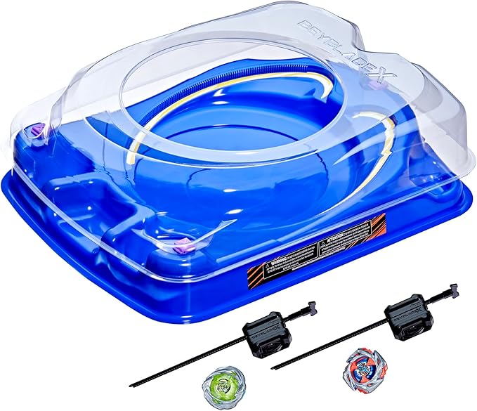 Beyblade X Drop Attack Battle Set with Beystadium Arena, 2 Takara Tomy Tops & Launchers, Impact Drake 9-60LR & Hover Wyvern 3-85N, Battling Game Toys, Ages 8+