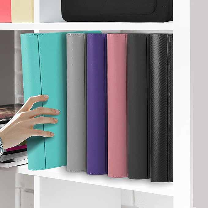 Toploader Binder,Trading Card Binder Storage Hold up 288 Cards 9-Pocket Top Loader Binder with Sleeves for 3"x4" Rigid Toploaders Hard Cases (9Cyan5)