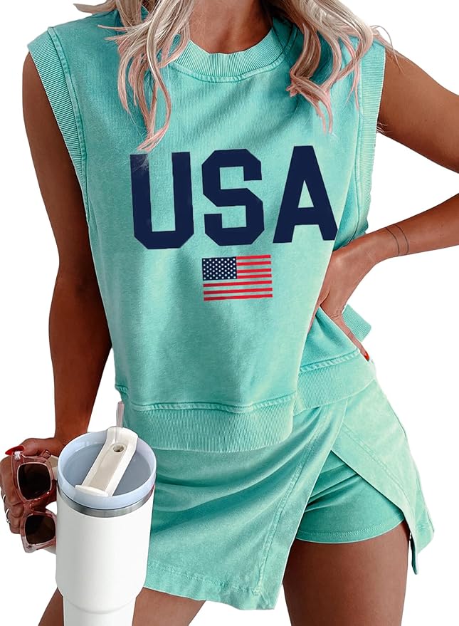 Women 2pc Mineral Wash Athletic Lounge Tank Skirt Set | Soft mineral wash cotton,Breathable.Relaxed lined split skirt.Ideal for travel,lounge,gym,workout casual daily wear