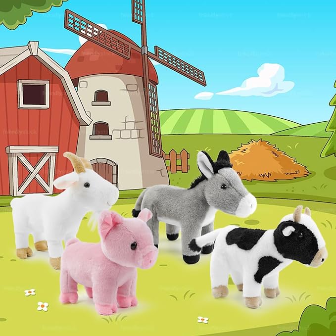 Stuffed Animals Toy Farm Animals 8 INCH,Plushies Stuffed Animals for Girls Plush Toys Little Stuffed Animal, Cute Stuffed Animal Plush Toy for Boy Girls (Standing Pigs)