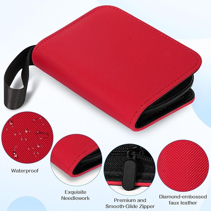 1 Pocket Card Binder – Collectible Trading Card Album, Single Card Holder with 20 Pages, Holds 40 Cards, Side-Loading Mini Binder for TCG, MTG, Sports, Baseball, Football, Small Sports Card Book,Red