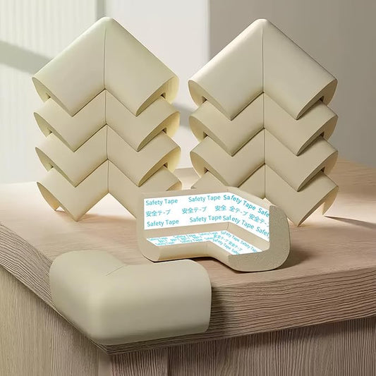 ZOMPAGO Baby Edge Protector 10 Corner Guards - White Foam Furniture Corner Protectors - Baby Proof Corners and Edges for Table, Wall, Bed Frame - Baby Proofing Safety Bumpers