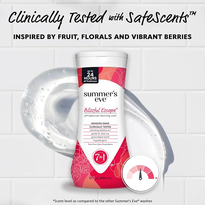 Summer's Eve Blissful Escape Daily Refreshing All Over Feminine Body Wash, Removes Odor, Feminine Wash pH Balanced, 15 Fl Oz (Pack of 3)