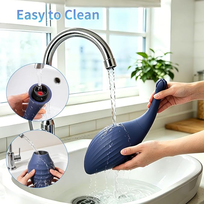 Enema Bulb Anal Douches for Men Women - Anti Backflow Enemas with Silicone Tube for Colon Cleanse, Shower Enema Douche Kit Anal Cleaner Flusher, Anal Vaginal Cleansing Feminine Care Douche Bottles
