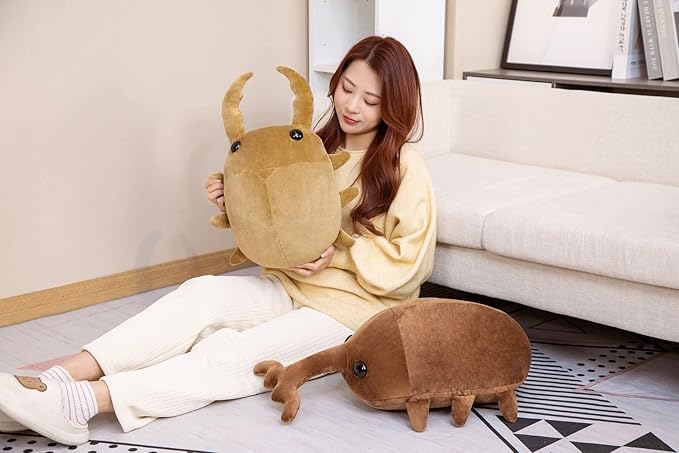 Beetle Plush Toy Pillow Doll Insect Stuffed Toy Children Girls Boys Baby (60CM, Brown)
