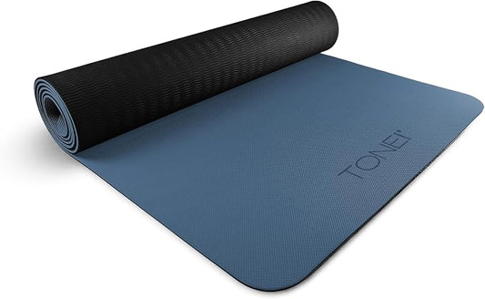 TONE Fitness Yoga Mat 1/4" Thick Non Slip Exercise & Pilates Mat for Home Workouts with Carrying Strap | Multiple Options