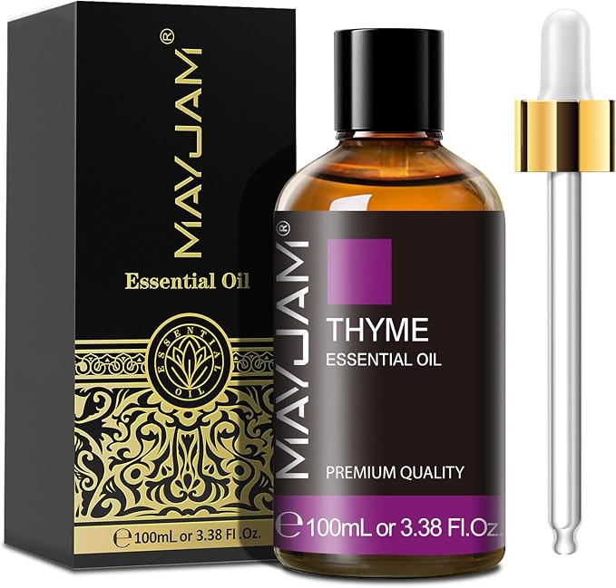 Thyme Essential Oil 3.38FL.OZ - Pure Essential Oils with Glass Dropper - Thyme Oil for Aromatherapy and Diffuser, MAYJAM Essential Oil Singles