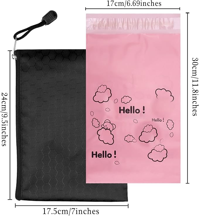 Pink Opaque Feminine Hygiene Disposal Bags - 7x12inches, Pack of 100 with Storage Bag - For Tampons & Sanitary Liners