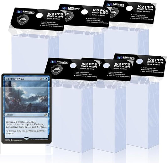 600 Pack Card Sleeves, Perfect Fit Inner Sleeves Ideal for Double-Sleeving, Trading Card Sleeve Compatible with MTG, TCG, Gaming Cards