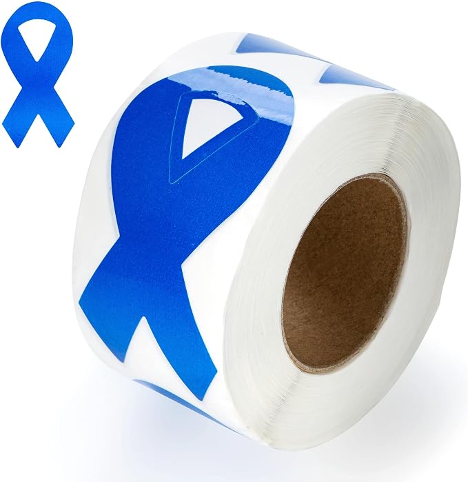 250 Small Ribbon Shaped Awareness Stickers - Perfect for Decoration, Awareness Events, Support Groups and Fundraing
