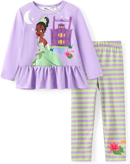 Disney Minnie Mouse Frozen Princess Marvel Toddler Girls Clothes Long Sleeve Sweatshirt + Leggings 2pcs Outfits Set 2-6Y