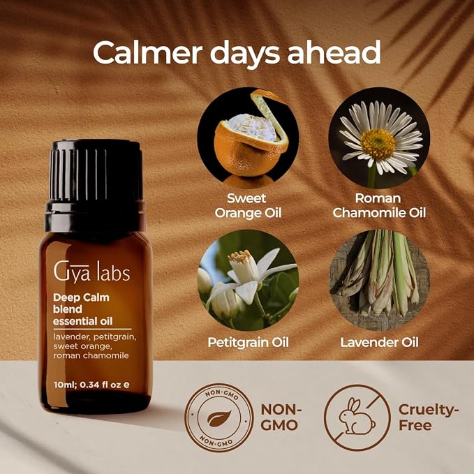 Peace Essential Oil for Diffuser & Deep Calm Essential Oil for Diffuser Blend Set - Aromatherapy Grade Essential Oils Set - 2x0.34 fl oz - Gya Labs