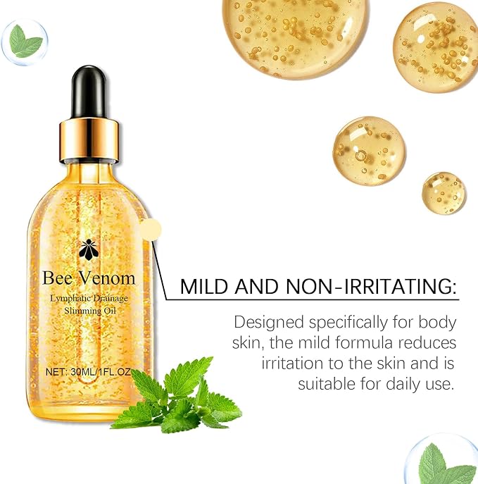 Bee Venom Body Firming Oil – Nourishing Massage Oil for Toning, Shaping, Sculpting Skin, Moisturizing Firming Oil for Belly, Arms, Legs, Women’s Body Care