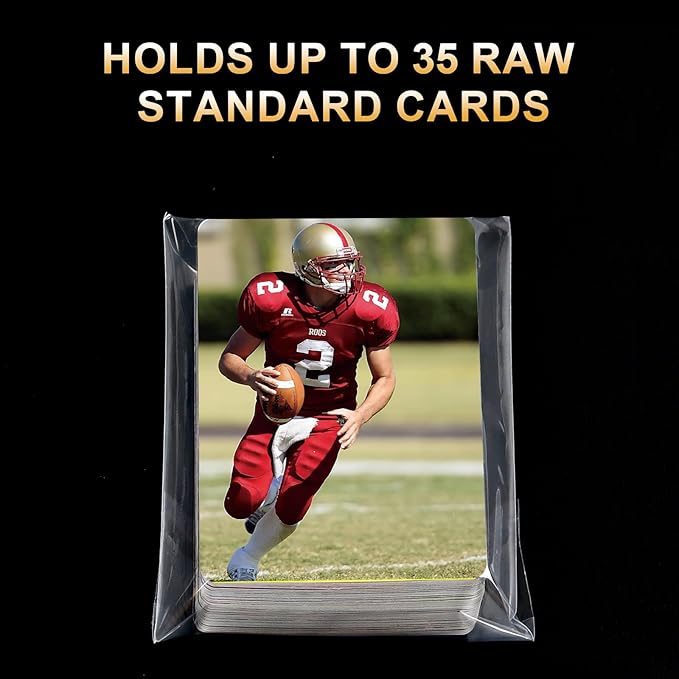 500ct Resealable Team Bags - Secure Storage Sleeves for Standard Trading Cards, Standard Toploaders, Magnetic Card Holder (35pt-130pt) Organize, Protect & Transport Card Collections