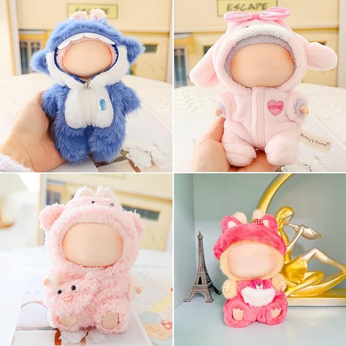 17cm Doll Clothes Set, Overalls Set for 6.7inch Doll Suit, Faking Animal Style Outfit Jumpsuit, Cute Fashion Dress Up Clothes Accessories for 1st/2nd/3rd Gen Dolls (Pig)