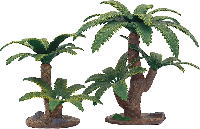Gemini&Genius Plant Action Figure Toys for Kids Prehistoric Jungle Trees Figure Cycas Toys, Sago Palm Plant Toy-2Pcs DIY Sago Palm Plant Kit, Educational or Decorative Cycas Plant Model