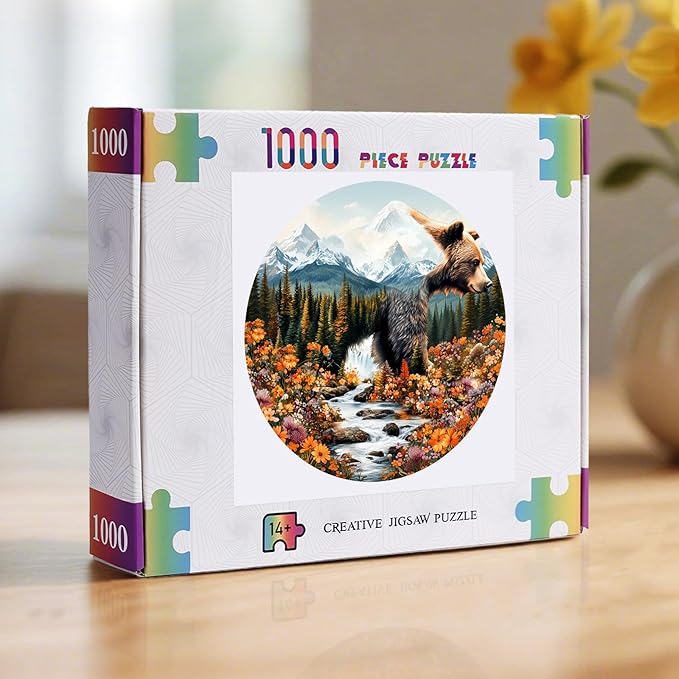 1000 Piece Puzzle for Adults - Bear and Nature Jigsaw Puzzles - Brain Teaser Adult Puzzles - Christmas Birthday Gifts for Women/Men