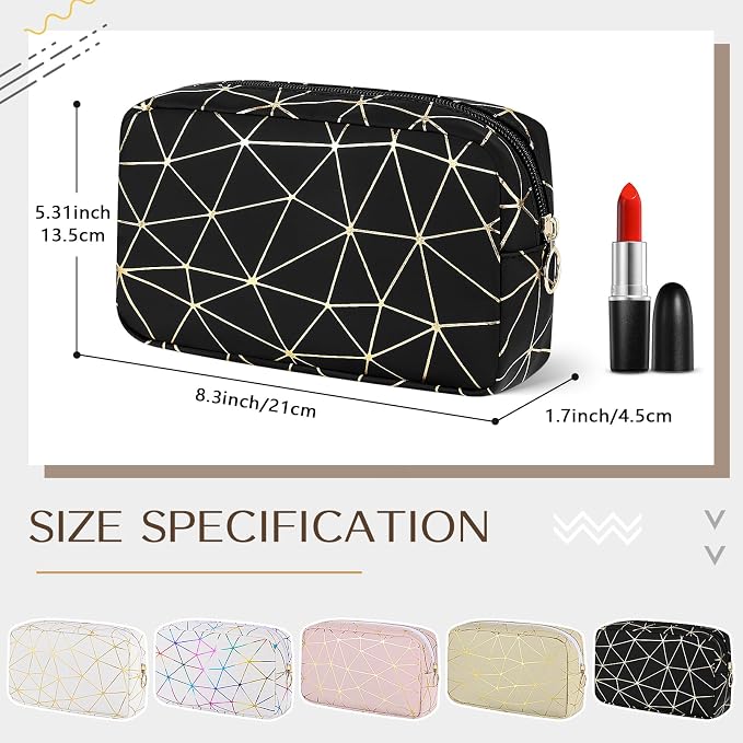 Likesing Period Bag for Girls Womens, Leather Sanitary Napkin Storage Bag, Portable Menstrual Pad Bag Period Pads Pouch (Black Gold)