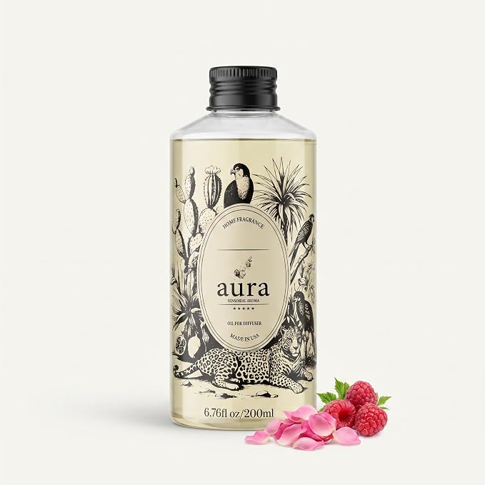 A U R A - Maddalena Fragrance Oil for Waterless Scent Diffuser - Inspired by J. Malone Tudor Rose | 6.7 fl oz / 200 ml Essential Oil Blend for Aromatherapy & Hotel Collection Diffuser
