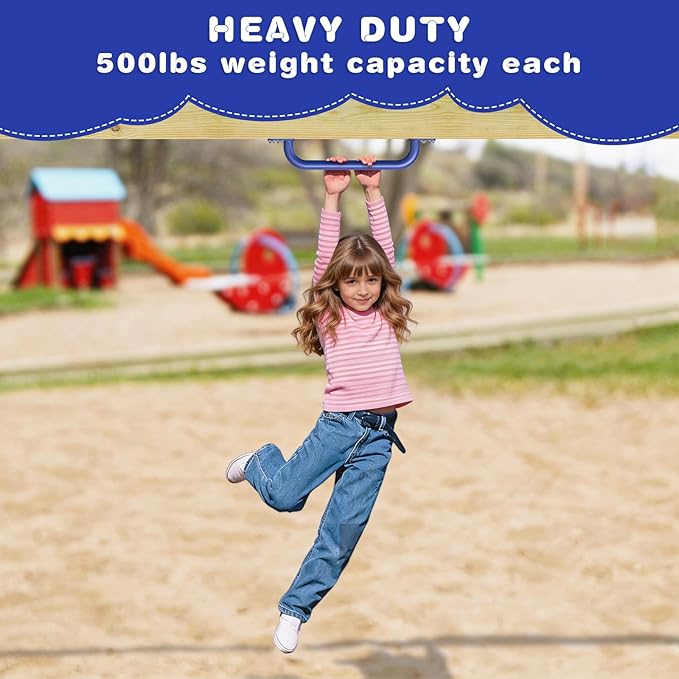 Dolibest 6 Pack 17-Inch Safety Handle, Heavy Duty Metal Safety Playground Handles, Indoor Monkey Bars, Playset Grab Handles for Kids Playhouse, Climbing Frame, Treehouse, Swing Set Accessories -Blue
