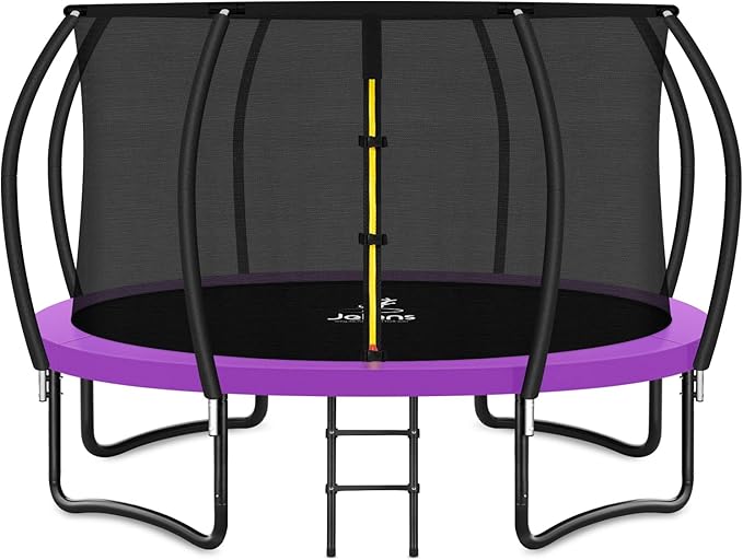 JELENS Trampoline 8FT 10FT 12FT 14FT 15FT 16FT, Recreational Trampolines with Enclosure Net, Outdoor Anti-Rust Trampolines for Kids and Adults, ASTM Approved
