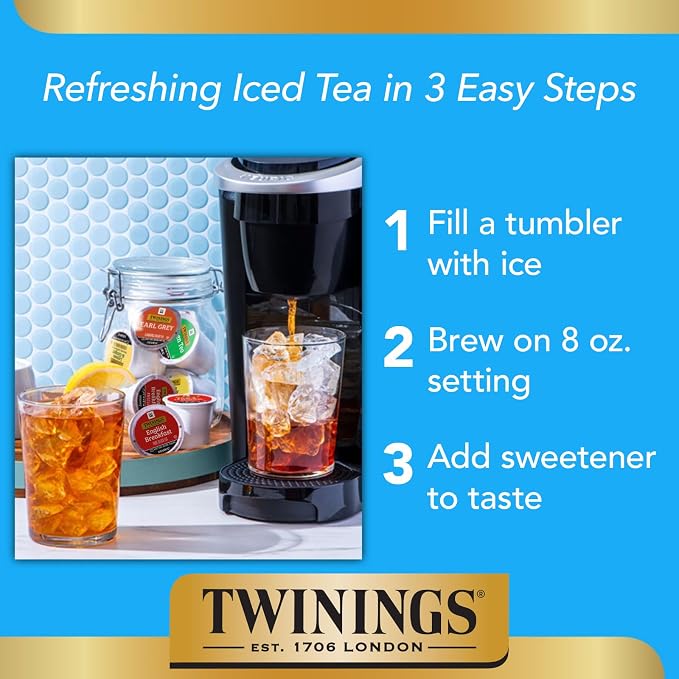 Twinings Pure Green Tea K-Cup Pods for Keurig, 24 Count (Pack of 2), Smooth Flavour, Enticing Aroma, Caffeinated, Enjoy Hot or Iced