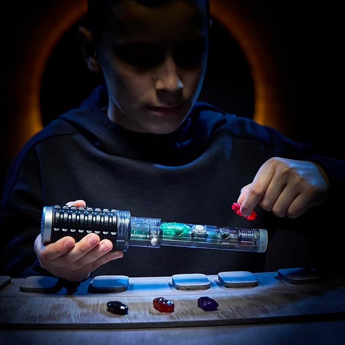 STAR WARS Power Crystal Lightsaber, 7 Colors & 10 Crystals, 50+ Color-Changing Combinations, Lights & Sounds, Toys for Boys & Girls Ages 4+