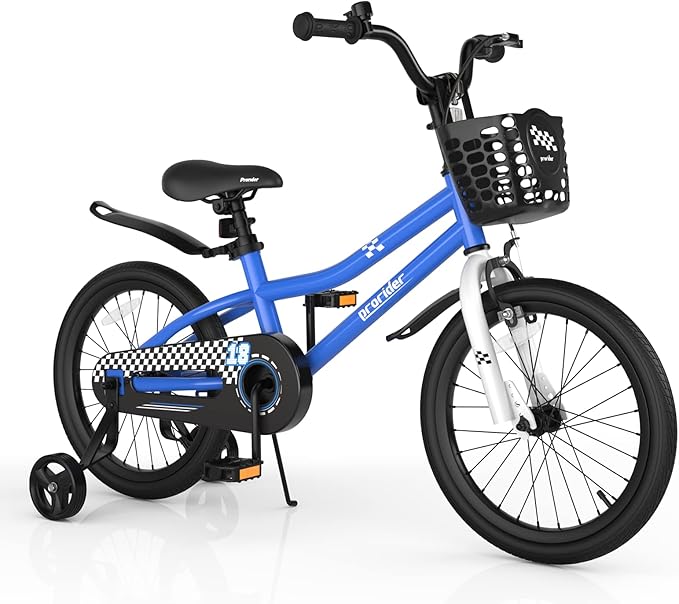 BABY JOY Kids Bike, 12 14 16 18 20 Inch Children Bikes for Boys Girls Teens 3-8 8+ Years w/Training Wheels or Kickstand, Handbrake, Coaster Brake & Removable Basket, Kids Bicycle of Multiple Colors