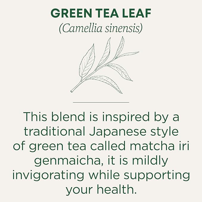 Traditional Medicinals Tea, Organic Green Tea Matcha, Genmaicha, Supports Health, Kosher, Non-GMO, Caffeine-Free, Compostable - 96 Tea Bags (6 Pack)