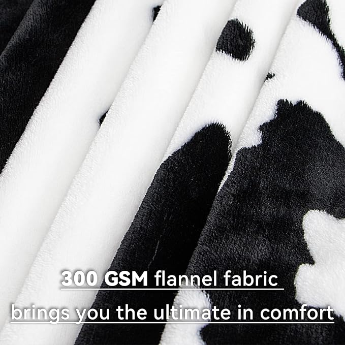 Fleece Throw Blanket for Girls Boys, White Black Soft Warm Fuzzy Baby Blankets for Couch Stroller, Cute Cozy Farmhouse Bedroom Nursery Decor, Birthday Gifts for Girls Boys Toddlers, 40"x50"