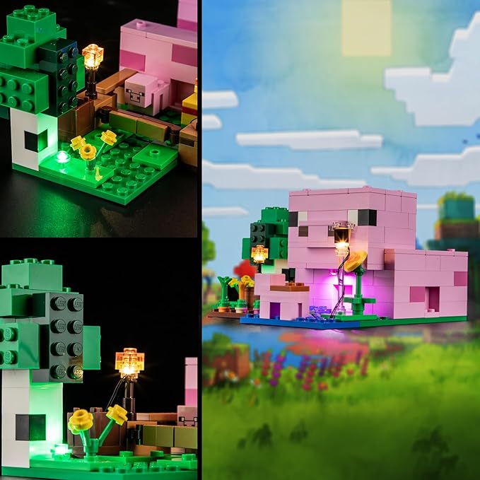 Vaodest Led Light for Lego 21268 The Baby Pig House Blocks Model,Design and Configuration Compatible with Model 21268(Led Light Only, Not Building Block Kit)