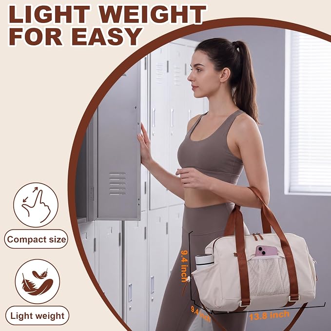LEDAOU Small Gym Bag for Women, Mini Duffle Bag with Yoga Mat Holder Lightweight Carry On Sports Bag with Separate Shoe Pocket and Wet Pocket Duffel Bags Dance Yoga Workout Bag