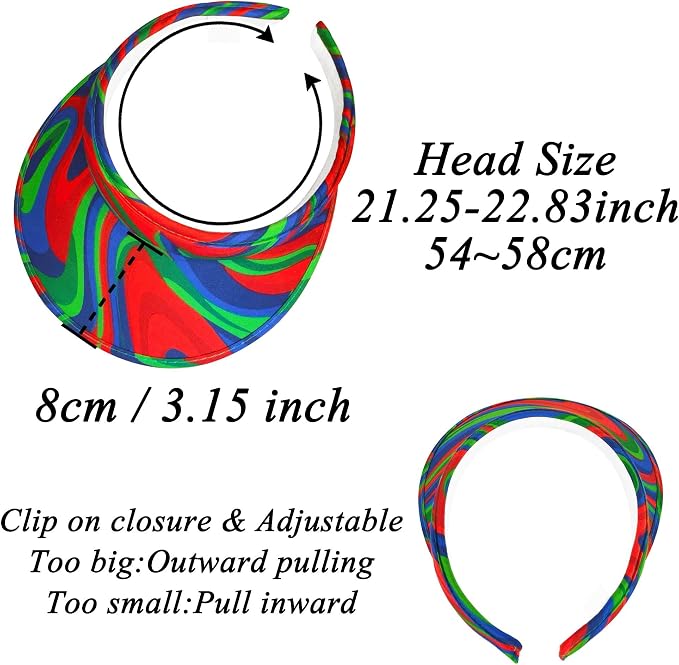 2 Pack Sun Visor Hats Women Men Clip On Wide Brim Visors Hat Outdoor Sports Golf Beach Travel Tennis Caps