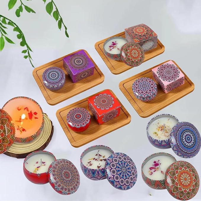 Scented Candles Gift Set, 4 Pack Aromatherapy Candle for Home, Lavender Candle Birthday Gifts for Women, Long Lasting Soy Wax, Mom Bath Spa Meditation Christmas Gifts Candles (4PCS)