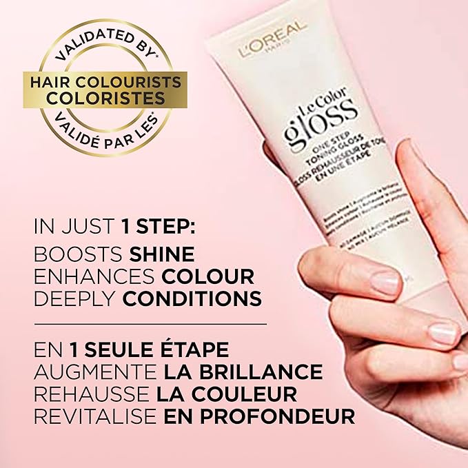 L'Oreal Paris Le Color Gloss One Step In-Shower Toning Hair Gloss, Neutralizes Brass, Conditions & Boosts Shine, Silver, 4 Ounce (Pack of 2)