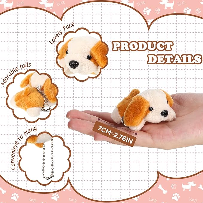 Sosation 20 Pcs Mini Stuffed Animal Dog Bulk Adopt a Puppy Favors Soft Puppy Gift Party for Kids Graduation Birthday Party Charity Donation Classroom Goodie Stuffer (Stylish Style,Traditional Color)