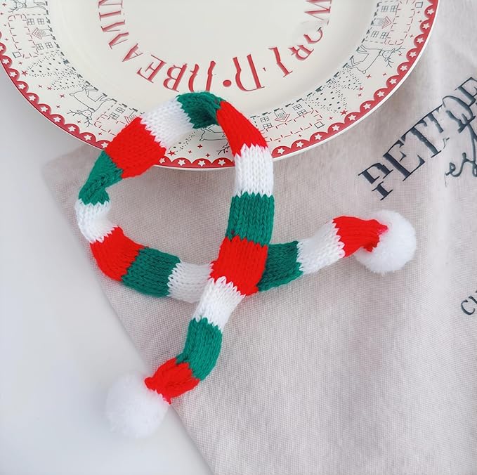 Christmas Hat Clothes for Dolls Accessories, Stylish Kawaii Festive Christmas Sweater Scarf Outfit Set 3 Pieces Suitable for 15cm 17cm Doll , Xmas Doll Clothing Set Replacement